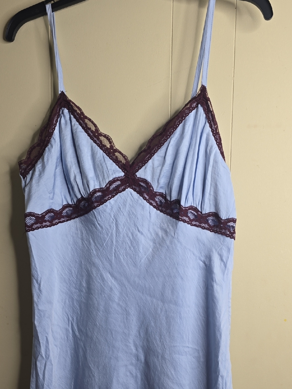 Women's Sleeveless Lace Trim Mini Slip Dress Wild Fable Size Large Light Blue - Picture 4 of 9